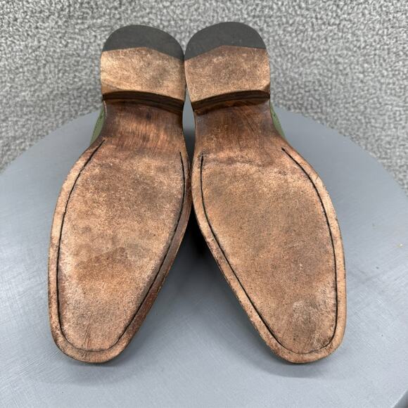 George Esquivel Vanas Mens Shoes 9 Green Brown Wingtip Oxford Made in USA $1100 - Picture 10 of 16